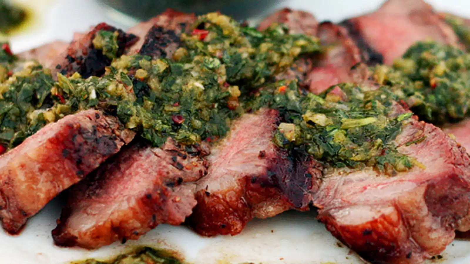 Chimichurri crusted ny strip loin from Frazie's Meat & Market